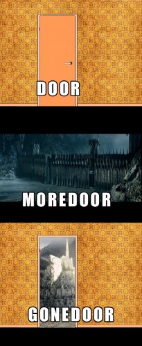 earth middle funny door mordor humor doors lord lotr moredoor rings important puns joke round gondor clueless freshman